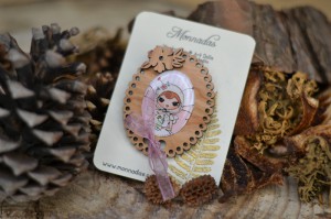 Broche madera Mariposa