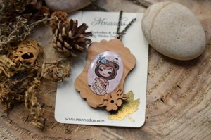 Colgante madera osito