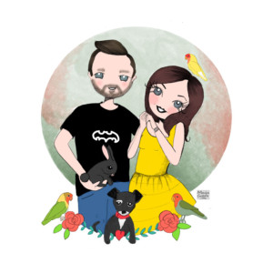 Ilustración personalizada de pareja