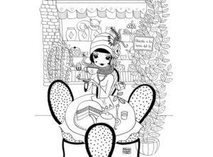 Ilustración té coloreable